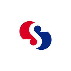 S letter logo in negative space style.