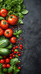 fresh vegetables with copy space