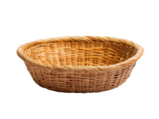 Fototapeta premium Woven basket displaying intricate craftsmanship and natural materials on Transparent Background