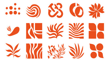 Abstract Graphic Set: A collection of orange graphic elements. Use this versatile set to add a pop of color and visual interest to your creative projects.