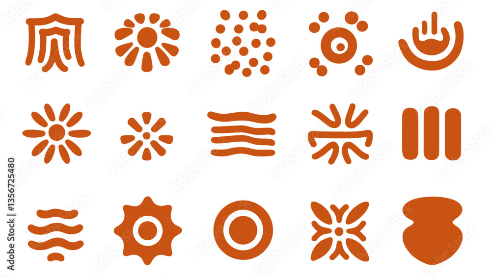 Poster abstract patterns in warm hues: a collection of eye-catching patterns with a palette of warm hues, p
