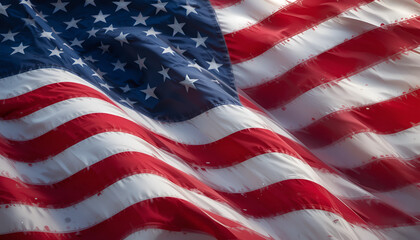 The US flag is fluttering.