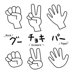 ジャンケンをしている手のイラスト