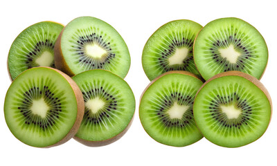Fototapeta premium Kiwi fruits isolated, Fresh fruits collection, Collection set of Kiwi sliced isolated