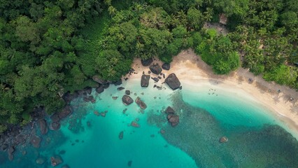 Aerial View of Banana Beach, Sao Tome