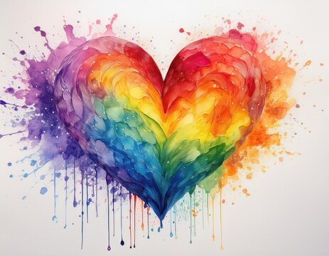 A colorful heart radiates love and acceptance, capturing the essence of LGBTQ pride and diversity.