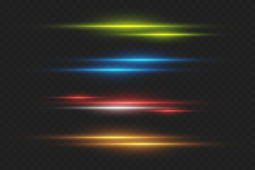 Special effect of light neon beam. On a transparent background.