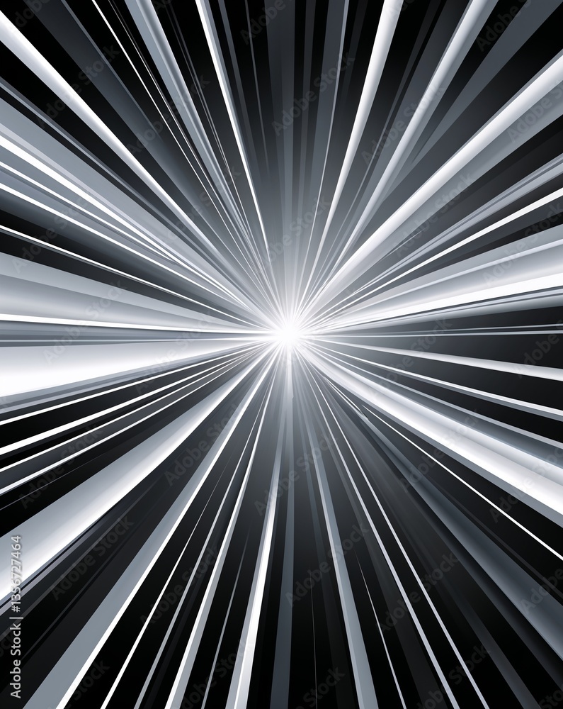 Poster white with silver light color rays spectrum in dark abstract background for card or greeting templat