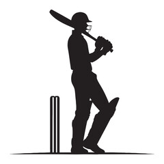 Perfect Catch Cricketer silhouette, snatching the ball mid-air - Cricketer illustration - Minimalist Cricketer vector - Stunning fielding effort

