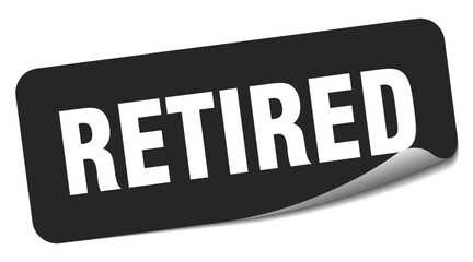 retired sticker. retired label