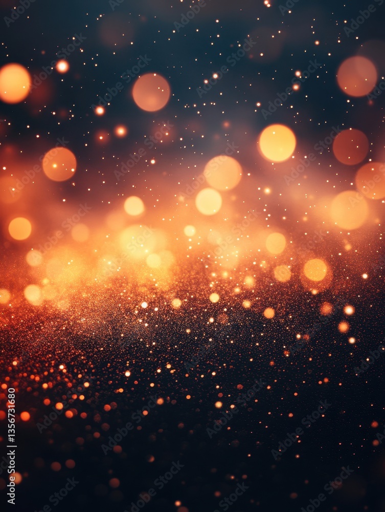 Poster ethereal amber light and bokeh illuminate a dark space creating a magical and dreamy atmosphere fest