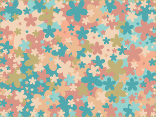 Background of flowers in different pastel tones