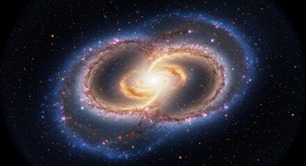 Fototapeta premium Arp 273: A Stunning Cosmic Dance of Two Galaxies