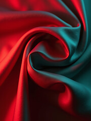 Fototapeta premium A red and green fabric with a spiral pattern