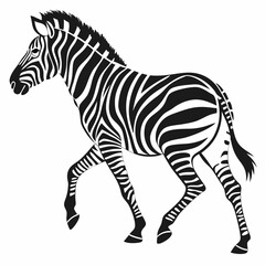 zebra black silhouette icon vector