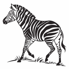 zebra black silhouette icon vector