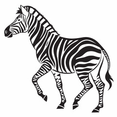 zebra black silhouette icon vector