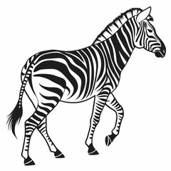 zebra black silhouette icon vector