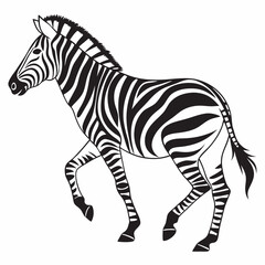 zebra black silhouette icon vector