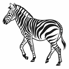 zebra black silhouette icon vector
