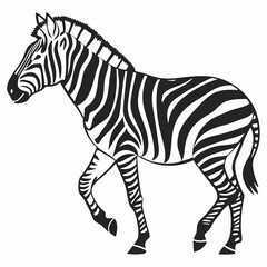 zebra black silhouette icon vector