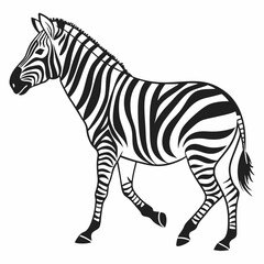zebra black silhouette icon vector