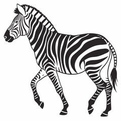 zebra black silhouette icon vector