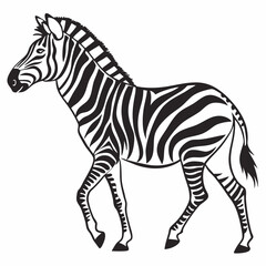 zebra black silhouette icon vector