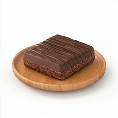 Chocolate sandwich cracker wafer stack on board isolated white