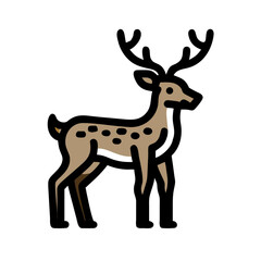 Obraz premium Deer icon in cartoon minimal style with antlers