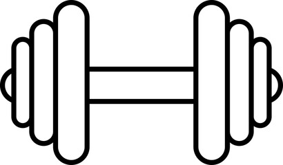 Dumbbell Icon. Black and White. Gym Icon - Isolated Flat Vector Symbol Outline Style for Fitness and Wellness Concepts.