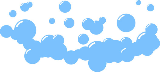 Cartoon soap foam bubbles suds framing shower gel, shampoo, shaving, mousse illustration