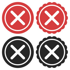 Cross vector signs isolated on white background.