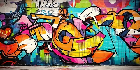 Fototapeta premium Graffiti wall abstract background, idea for artistic pop art background backdrop. Generative AI Art Illustration