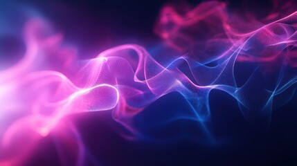 Obraz premium Abstract Neon Light Wave Artistic Background Futuristic Pink and Blue Energy Flow Effect