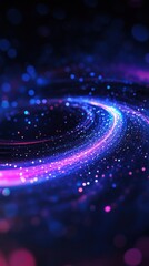 Obraz premium Abstract Cosmic Sparkles Radiating a Celestial Dance Captivating Galaxy Glowing Nebula Vortex Purple Hues