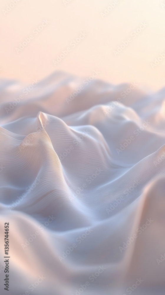 Poster abstract wavy surface with delicate light and soft gradient background calm serene landscape view
