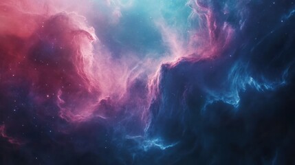 Cosmic Nebula Splendor Pink Turquoise Galactic Cloud Celestial Wonders Space Exploration