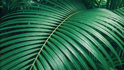 Vibrant Tropical Palm Leaf Veins in Stunning Emerald Green