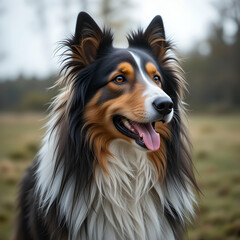 Fototapeta premium Stunning Rough Collie Dog Photo