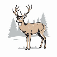 Obraz premium deer silhouette vector