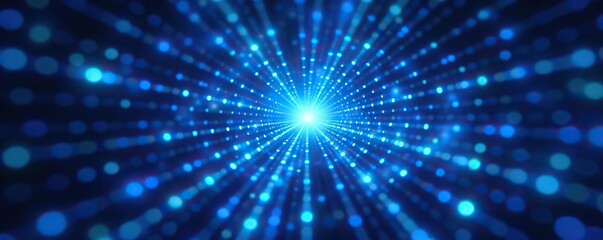 Fototapeta premium Abstract blue light rays radiating in a dynamic pattern, graphic, abstract