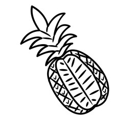 Tropical Pineapple coloring Page