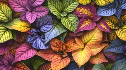 Vibrant Colorful Leaves Background Texture
