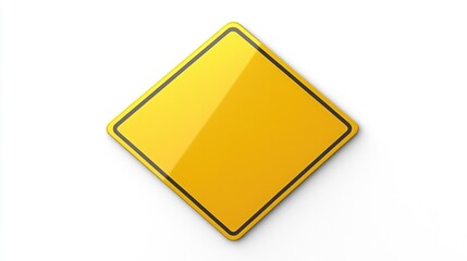 Blank Yellow Diamond Road Sign