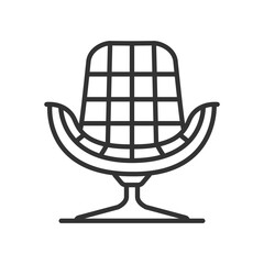 Chair icon isolated flat style.