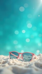 Abstract blur blue and teal gradient background with bokeh glitter light for summer vacation concept, summer,  glitter