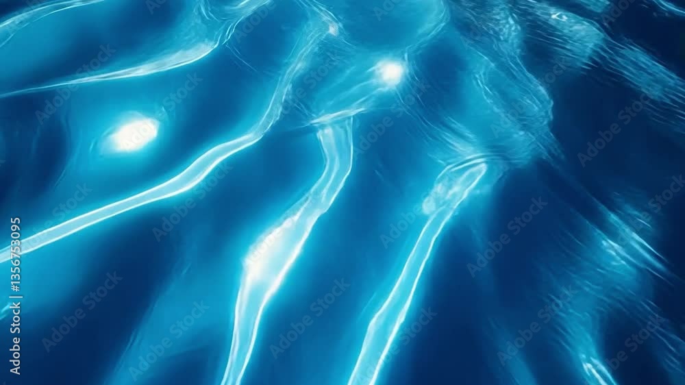 Aufkleber a serene view of shimmering blue water, reflecting light and creating mesmerizing patterns on the su
