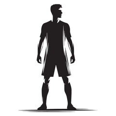 Sliding Tackle Footballer silhouette, stopping an opponent in motion - Football illustration - Minimalist Football vector - Soccer Player silhouette

