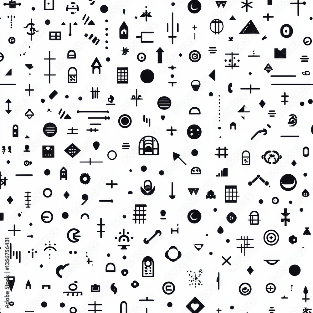 Poster Minimalistic repeating logos and icons pattern for sleek corporate branding projects Generative AI
